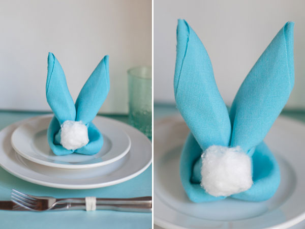 tableart bunny napkin fold Δίπλωμα πετσέτας ”λαγός”